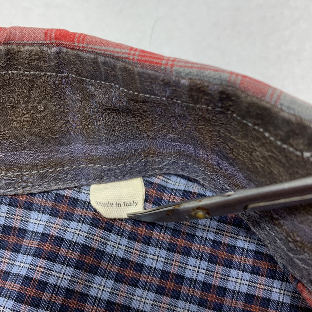 BILLY REID gray red plaid long sleeve button down shirt - Small - Picture 8 of 9